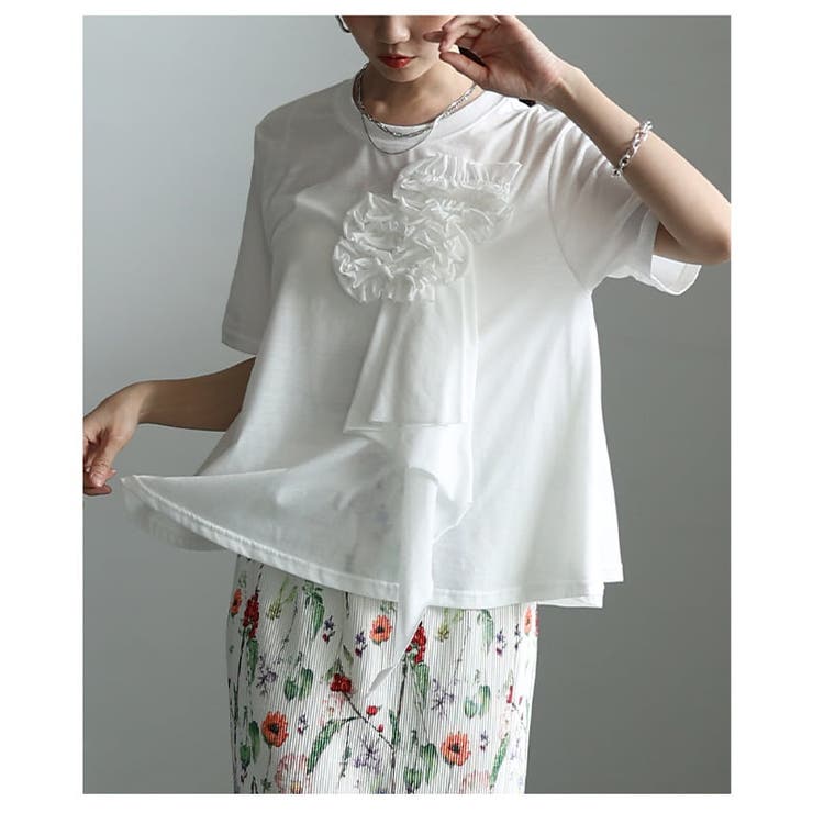 華やかに決まるフラワーアクセントTシャツ レディース トップス | Sawa a la mode | 詳細画像12 