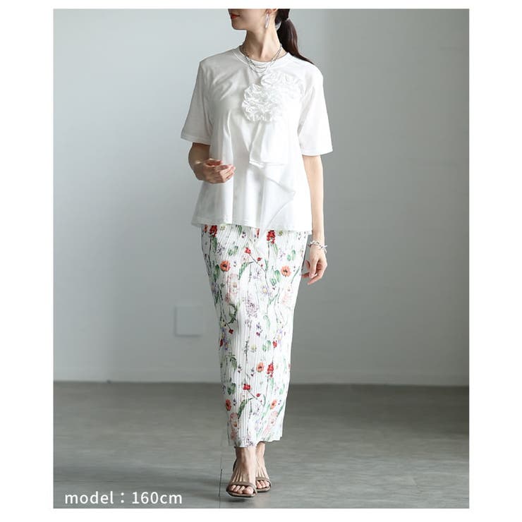 華やかに決まるフラワーアクセントTシャツ レディース トップス | Sawa a la mode | 詳細画像13 