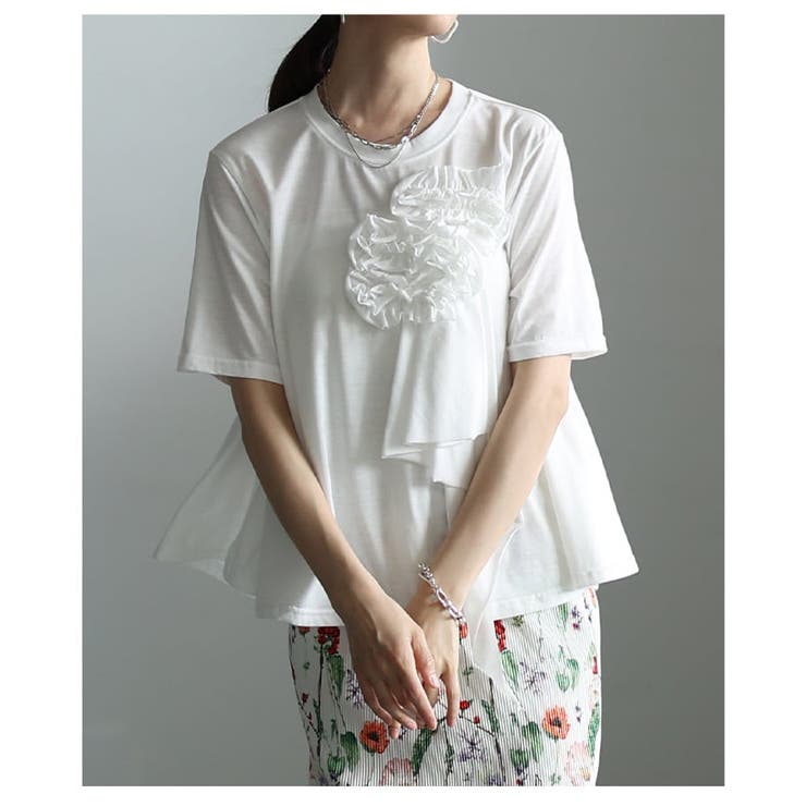 華やかに決まるフラワーアクセントTシャツ レディース トップス | Sawa a la mode | 詳細画像14 