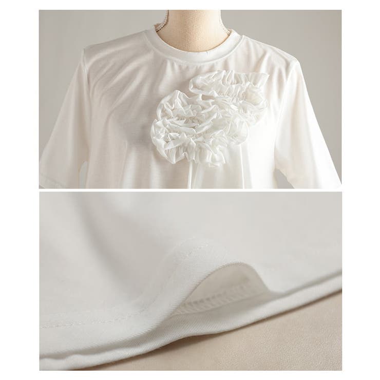 華やかに決まるフラワーアクセントTシャツ レディース トップス | Sawa a la mode | 詳細画像19 