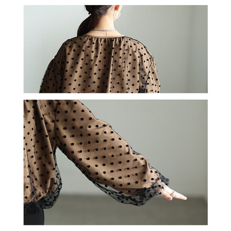 華やかさを軽やかに纏うドットチュールライトブルゾン レディース アウター | Sawa a la mode | 詳細画像5 