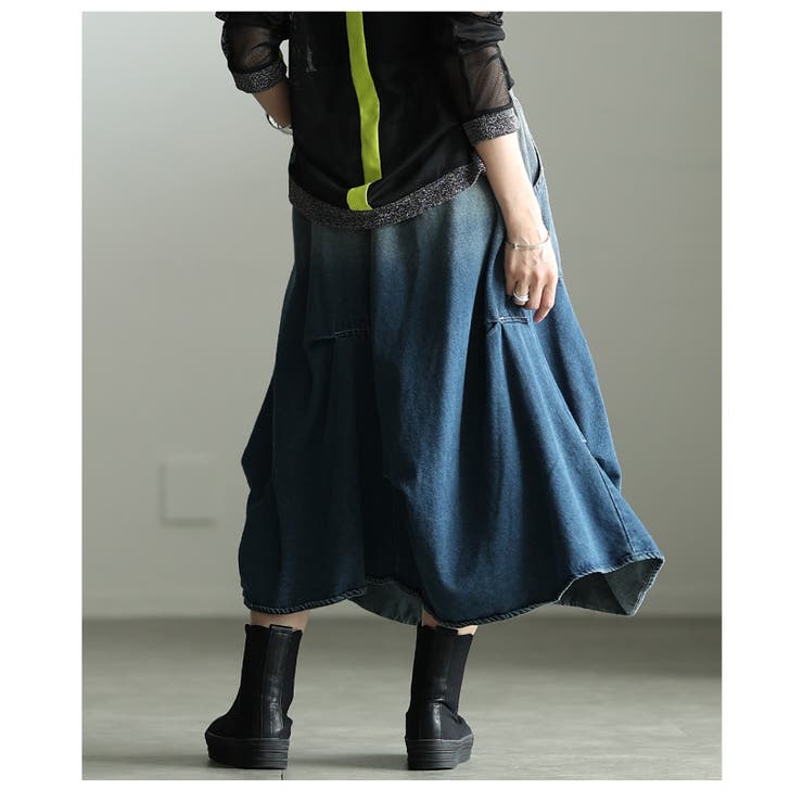 個性を刺激するグラデーションデニムタックスカート レディース ファッション | Sawa a la mode | 詳細画像20 