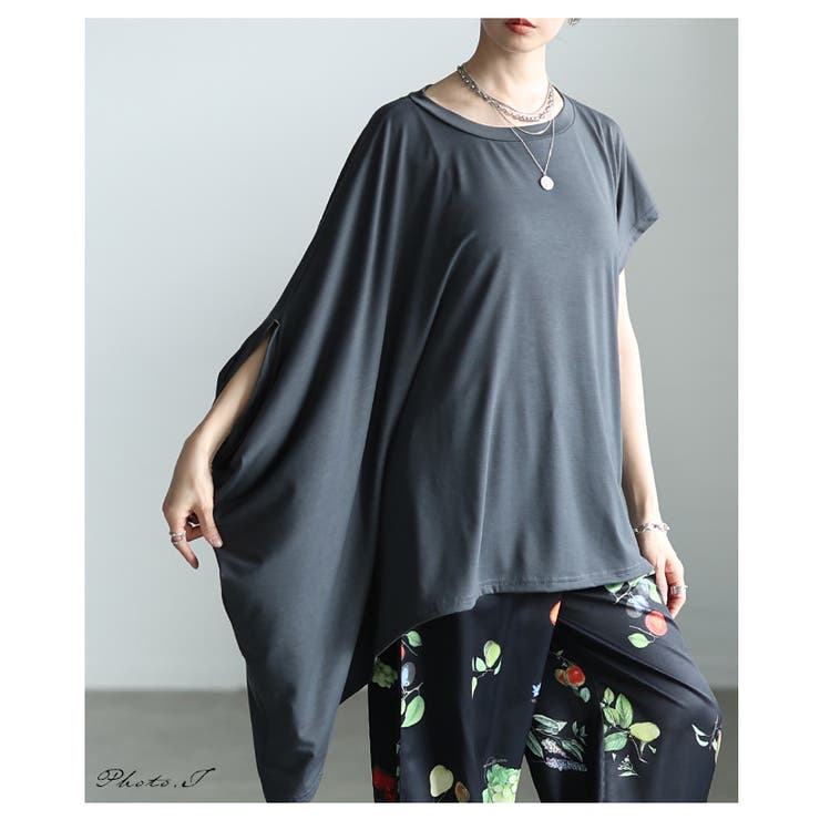 静かな存在感宿るアシンメトリーチュニックカットソー レディース ファッション | Sawa a la mode | 詳細画像2 
