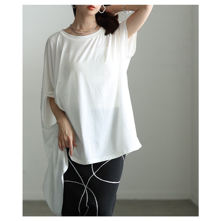 静かな存在感宿るアシンメトリーチュニックカットソー レディース ファッション | Sawa a la mode | 詳細画像10 