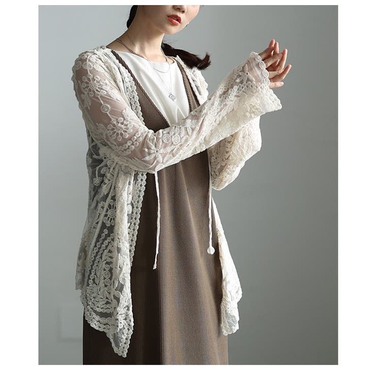 素朴な甘さを纏う草花レースシアートッパーカーディガン レディース ファッション | Sawa a la mode | 詳細画像22 