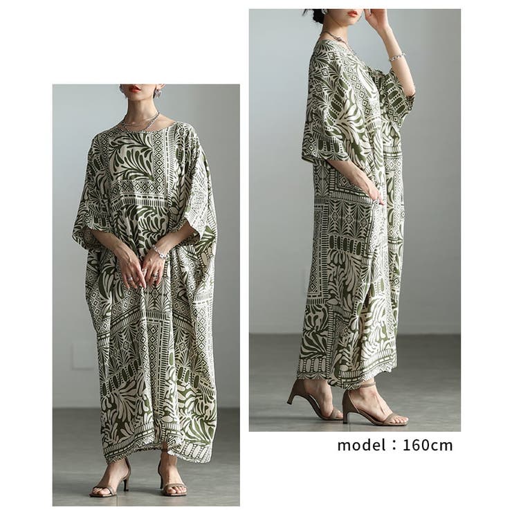 エスニックを纏うオルテガ柄ドルマンワンピース レディース ワンピース | Sawa a la mode | 詳細画像10 