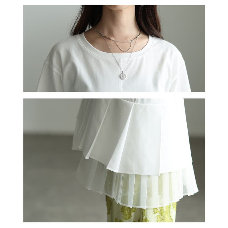 モードに華やぐ異素材ティアードプリーツカットソー レディース ファッション | Sawa a la mode | 詳細画像5 