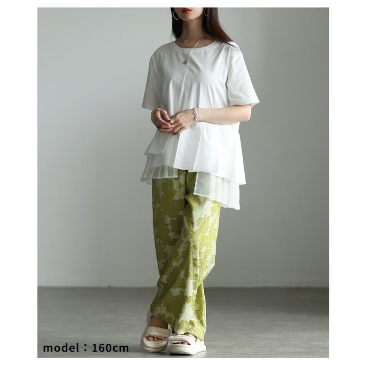 モードに華やぐ異素材ティアードプリーツカットソー レディース ファッション | Sawa a la mode | 詳細画像7 