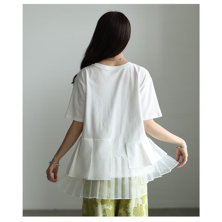 モードに華やぐ異素材ティアードプリーツカットソー レディース ファッション | Sawa a la mode | 詳細画像8 