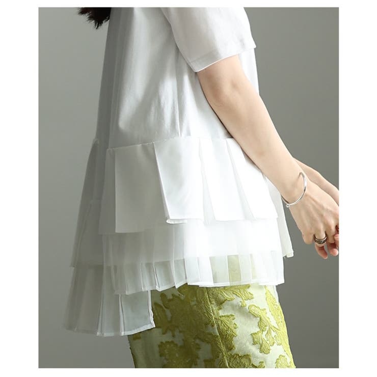 モードに華やぐ異素材ティアードプリーツカットソー レディース ファッション | Sawa a la mode | 詳細画像11 