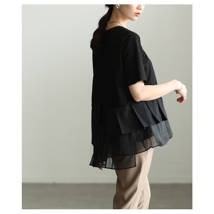 モードに華やぐ異素材ティアードプリーツカットソー レディース ファッション | Sawa a la mode | 詳細画像16 