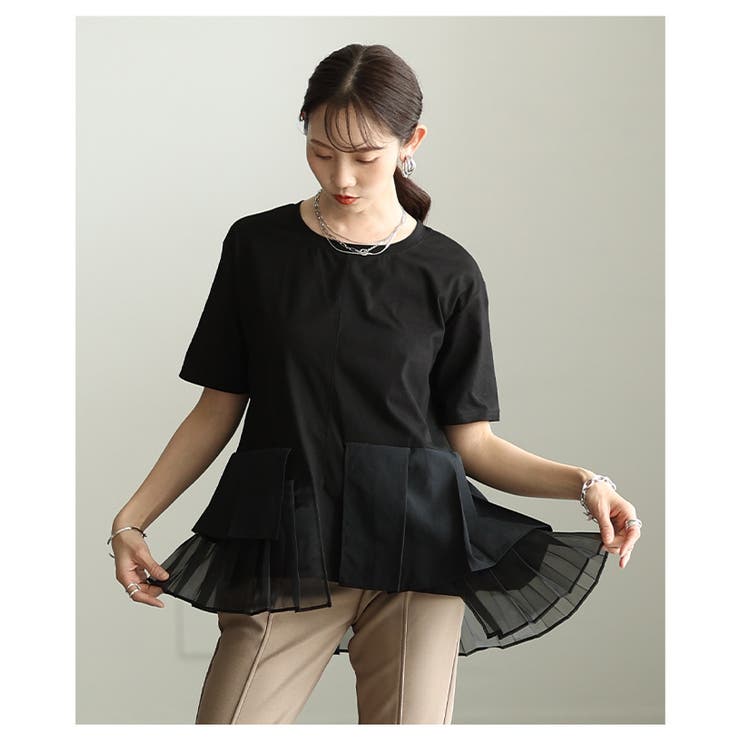モードに華やぐ異素材ティアードプリーツカットソー レディース ファッション | Sawa a la mode | 詳細画像17 