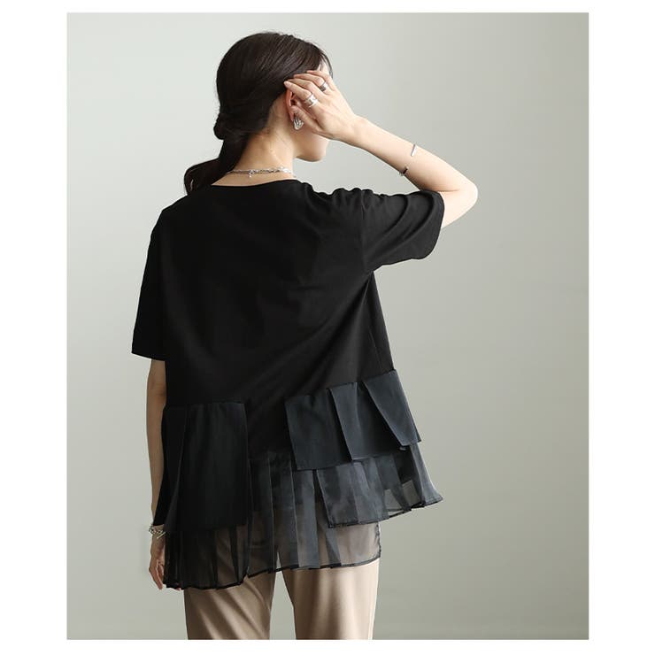モードに華やぐ異素材ティアードプリーツカットソー レディース ファッション | Sawa a la mode | 詳細画像21 