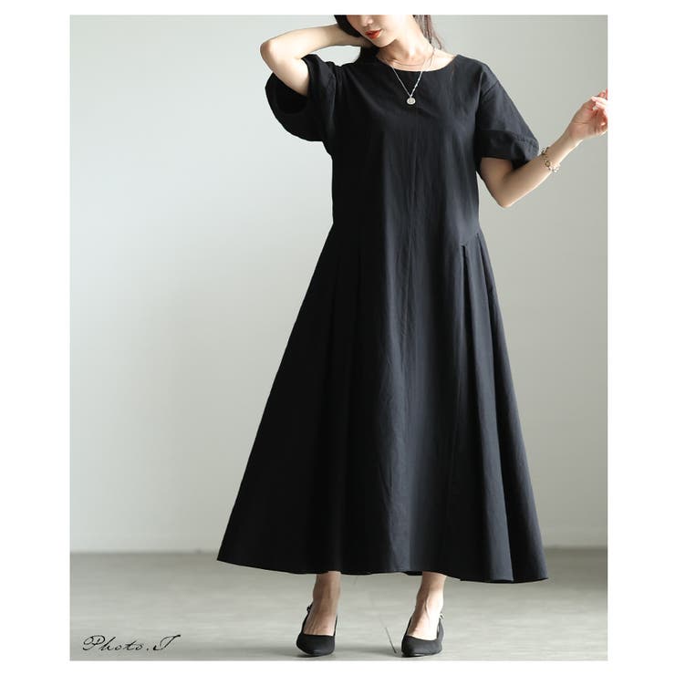 一枚で二通り楽しめるパフスリーブタックフレアワンピース レディース ファッション | Sawa a la mode | 詳細画像2 