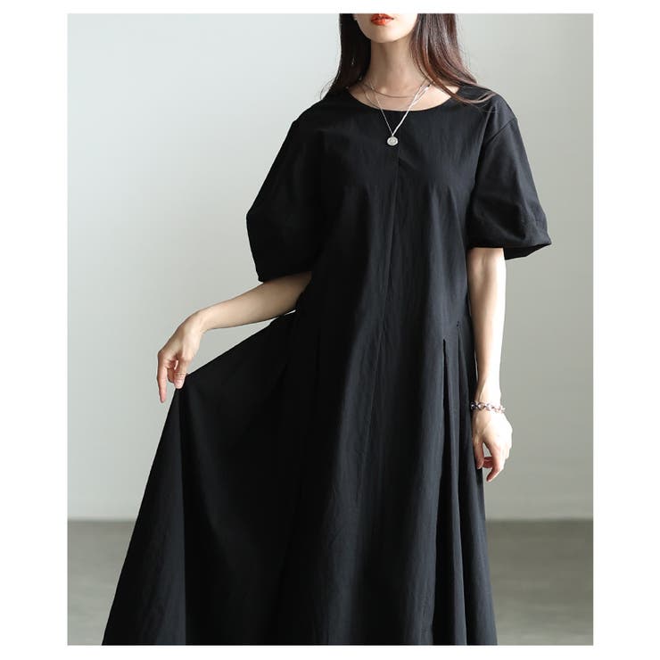 一枚で二通り楽しめるパフスリーブタックフレアワンピース レディース ファッション | Sawa a la mode | 詳細画像7 