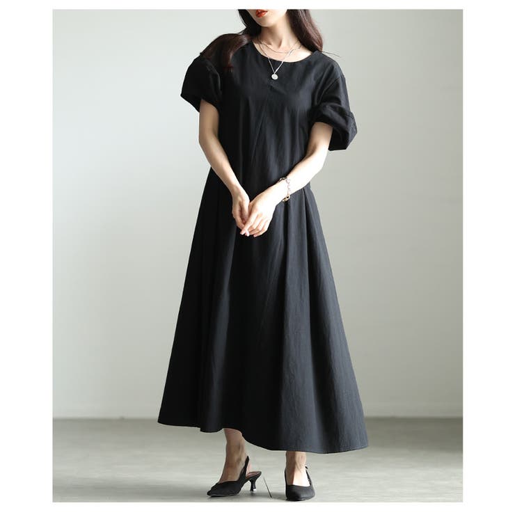 一枚で二通り楽しめるパフスリーブタックフレアワンピース レディース ファッション | Sawa a la mode | 詳細画像8 