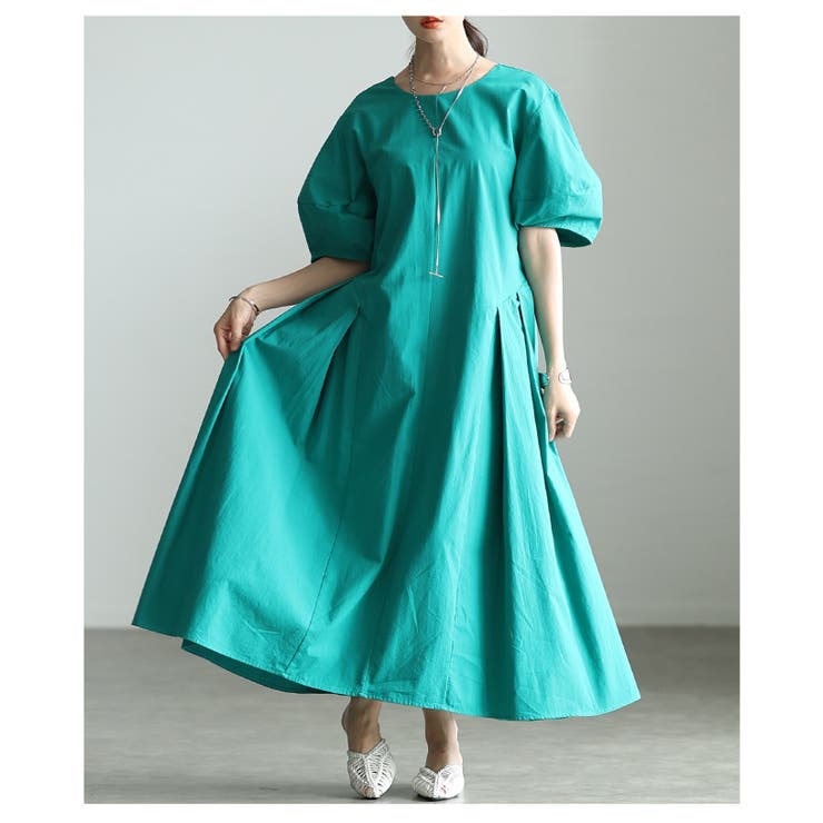 一枚で二通り楽しめるパフスリーブタックフレアワンピース レディース ファッション | Sawa a la mode | 詳細画像18 