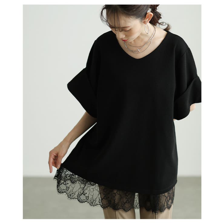 華やぎを忍ばせる裾レースフレアシルエットタンクトップ レディース ファッション | Sawa a la mode | 詳細画像16 