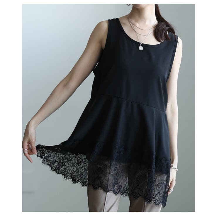 華やぎを忍ばせる裾レースフレアシルエットタンクトップ レディース ファッション | Sawa a la mode | 詳細画像18 