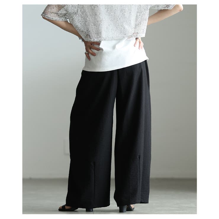 リネンライクな肌心地のバレルレッグワイドパンツ レディース ファッション | Sawa a la mode | 詳細画像7 