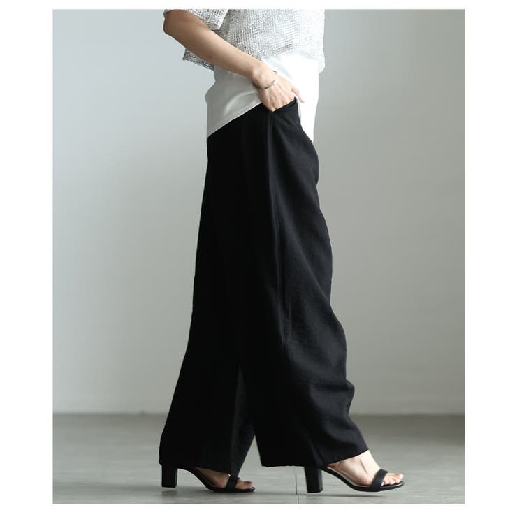 リネンライクな肌心地のバレルレッグワイドパンツ レディース ファッション | Sawa a la mode | 詳細画像8 