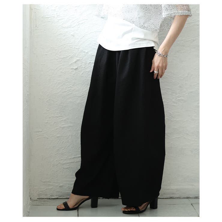 リネンライクな肌心地のバレルレッグワイドパンツ レディース ファッション | Sawa a la mode | 詳細画像12 