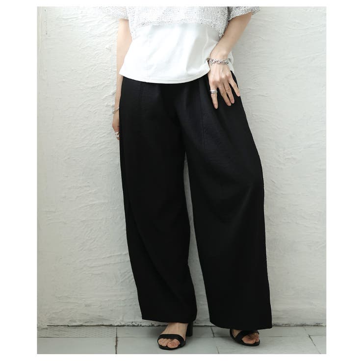リネンライクな肌心地のバレルレッグワイドパンツ レディース ファッション | Sawa a la mode | 詳細画像14 
