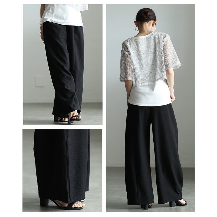 リネンライクな肌心地のバレルレッグワイドパンツ レディース ファッション | Sawa a la mode | 詳細画像17 
