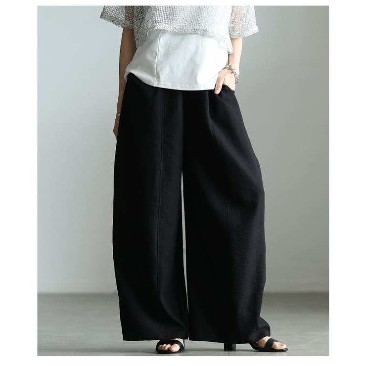 リネンライクな肌心地のバレルレッグワイドパンツ レディース ファッション | Sawa a la mode | 詳細画像21 