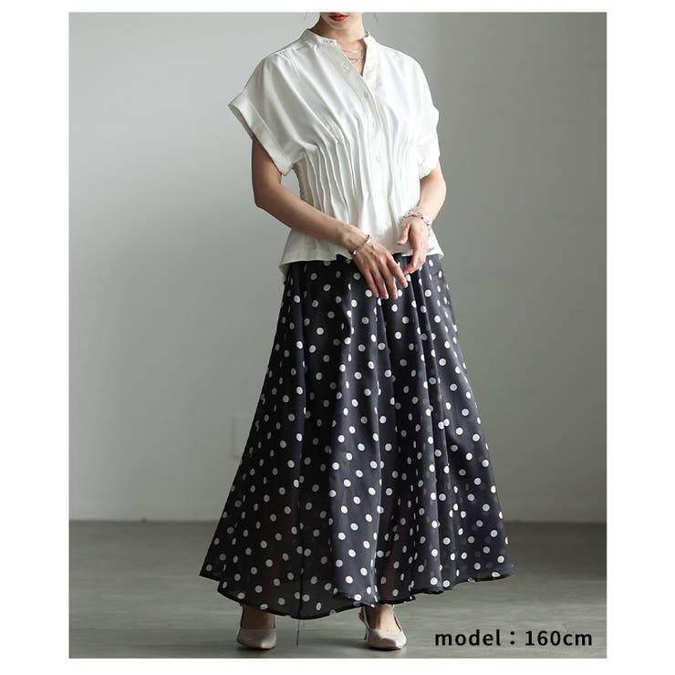 モノトーンで大人に馴染むドット柄フレアスカート レディース ファッション | Sawa a la mode | 詳細画像8 