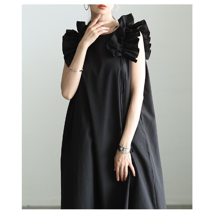 ときめく魅力が光るショルダーフリルAラインワンピース レディース ファッション | Sawa a la mode | 詳細画像9 