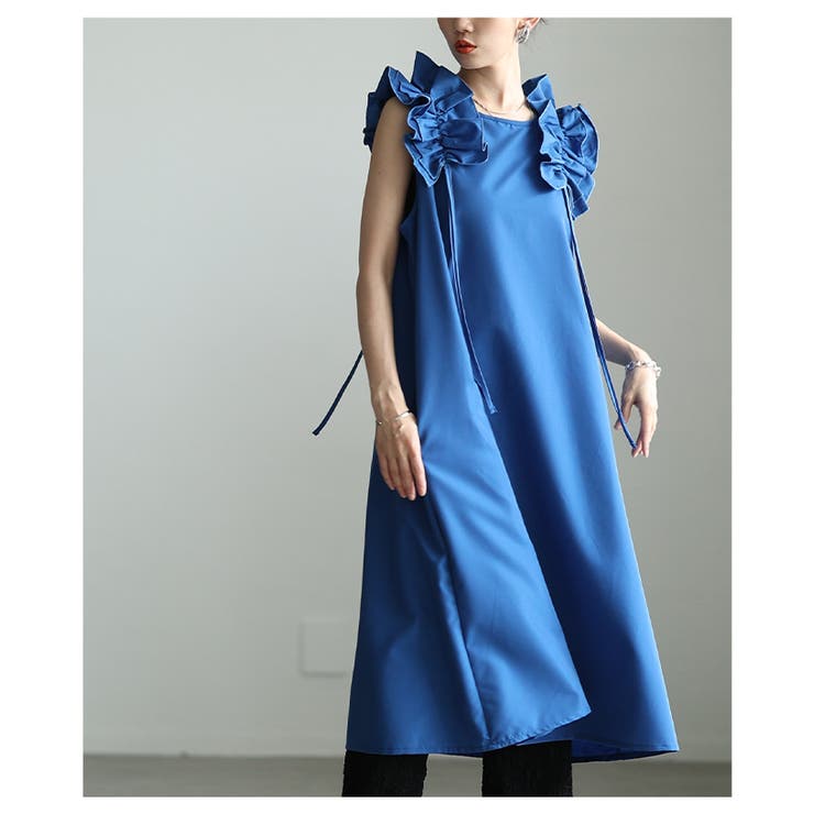 ときめく魅力が光るショルダーフリルAラインワンピース レディース ファッション | Sawa a la mode | 詳細画像10 