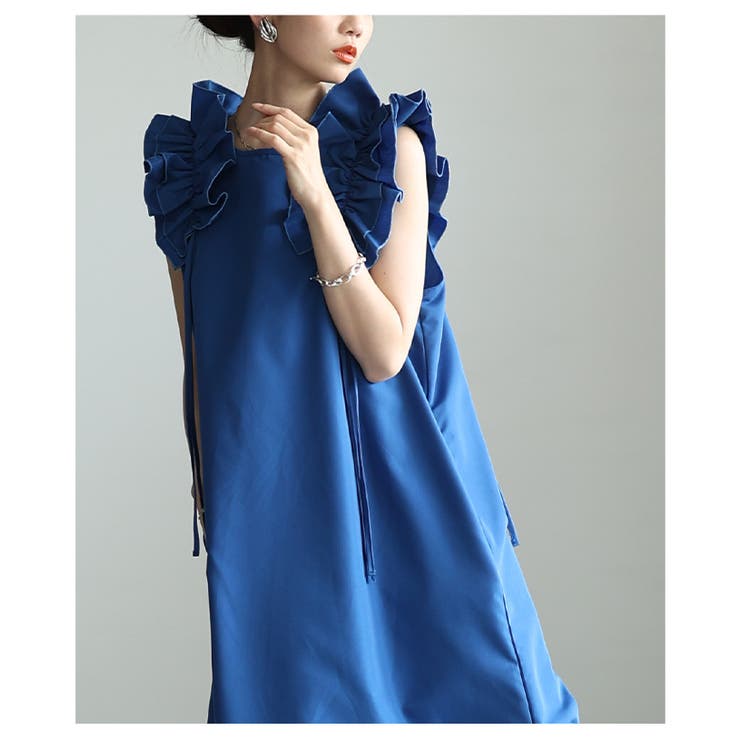 ときめく魅力が光るショルダーフリルAラインワンピース レディース ファッション | Sawa a la mode | 詳細画像15 