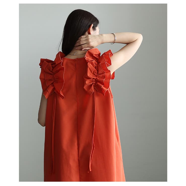 ときめく魅力が光るショルダーフリルAラインワンピース レディース ファッション | Sawa a la mode | 詳細画像21 