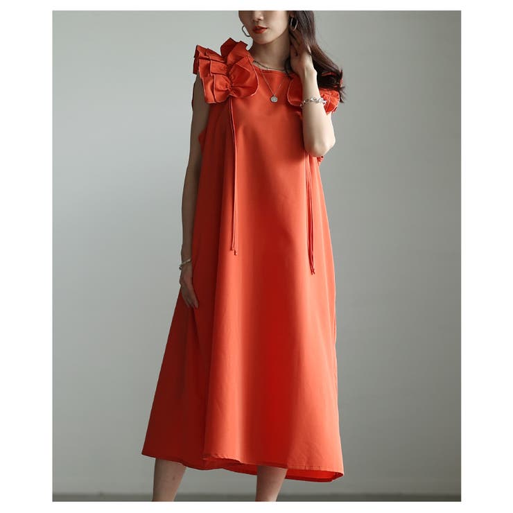 ときめく魅力が光るショルダーフリルAラインワンピース レディース ファッション | Sawa a la mode | 詳細画像22 