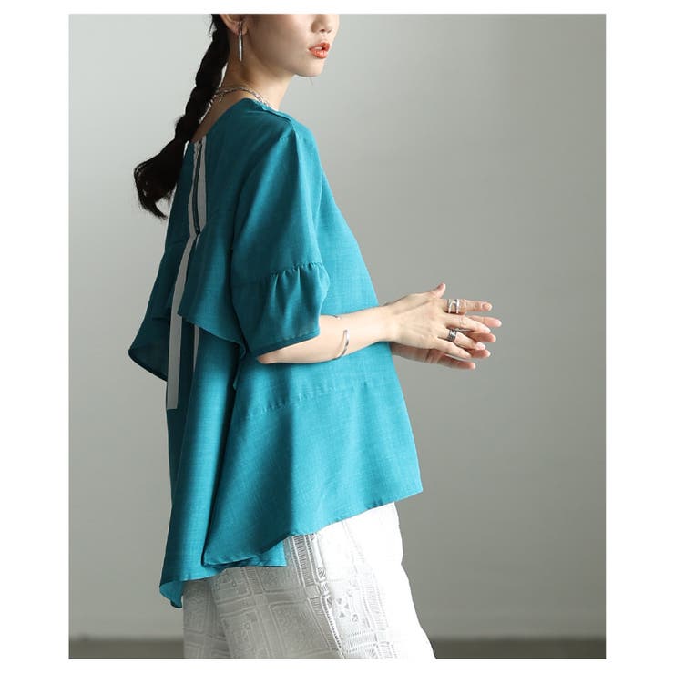 女ゴコロを鷲掴むバックフリルフレアシルエットブラウス レディース ファッション | Sawa a la mode | 詳細画像4 