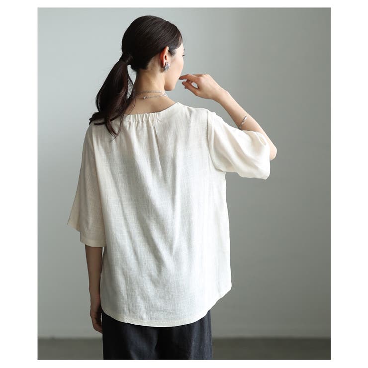 涼し気を纏うボタニカル刺繍リネン混ブラウス レディース ファッション | Sawa a la mode | 詳細画像10 