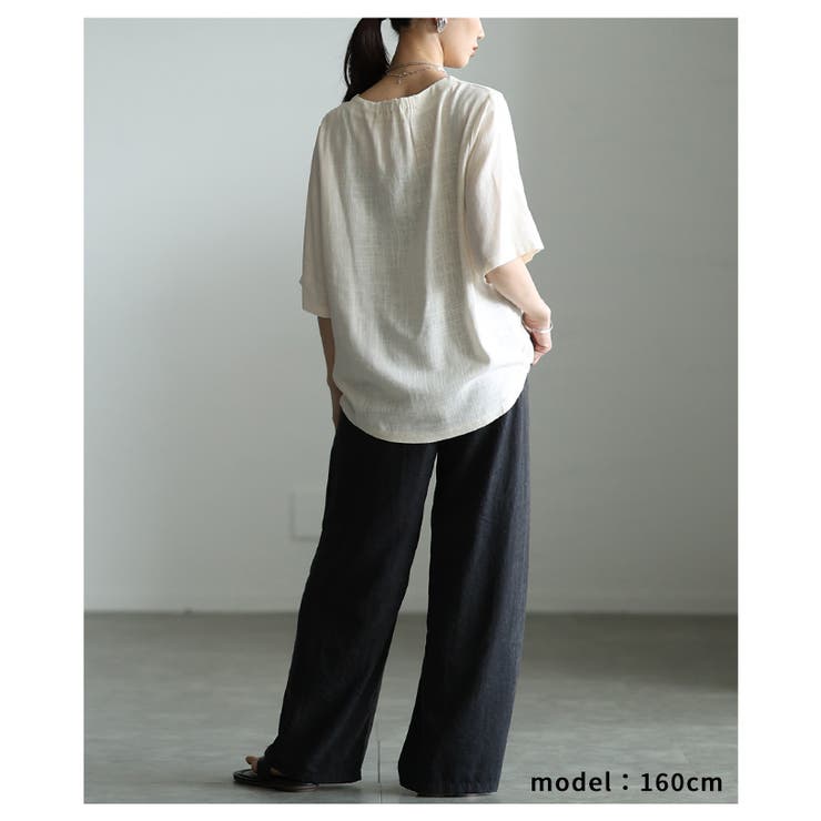 涼し気を纏うボタニカル刺繍リネン混ブラウス レディース ファッション | Sawa a la mode | 詳細画像12 