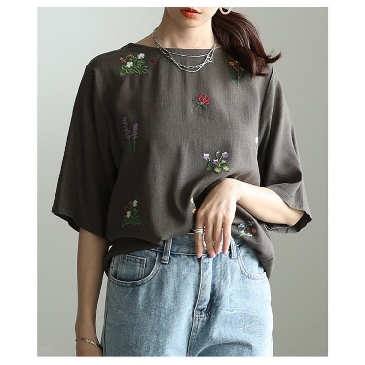 涼し気を纏うボタニカル刺繍リネン混ブラウス レディース ファッション | Sawa a la mode | 詳細画像18 