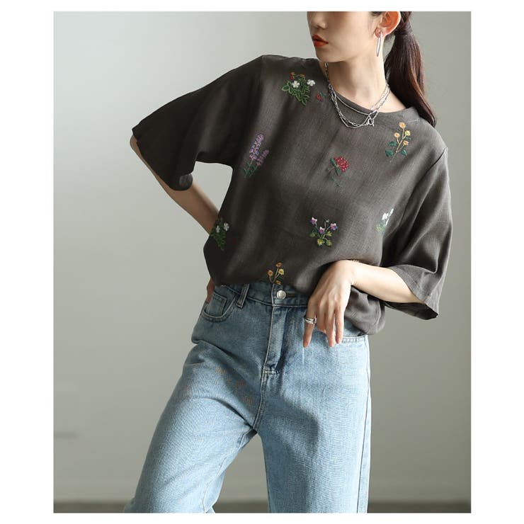 涼し気を纏うボタニカル刺繍リネン混ブラウス レディース ファッション | Sawa a la mode | 詳細画像20 