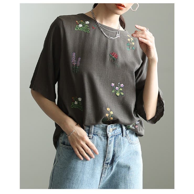 涼し気を纏うボタニカル刺繍リネン混ブラウス レディース ファッション | Sawa a la mode | 詳細画像22 