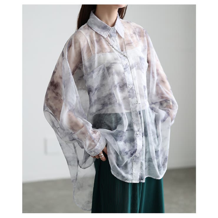 主役級の存在感放つマーブル柄シアードルマンシャツ レディース ファッション | Sawa a la mode | 詳細画像7 