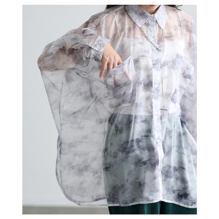 主役級の存在感放つマーブル柄シアードルマンシャツ レディース ファッション | Sawa a la mode | 詳細画像12 