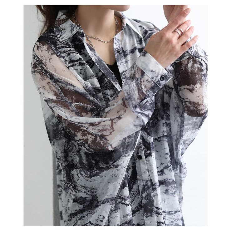 主役級の存在感放つマーブル柄シアードルマンシャツ レディース ファッション | Sawa a la mode | 詳細画像17 
