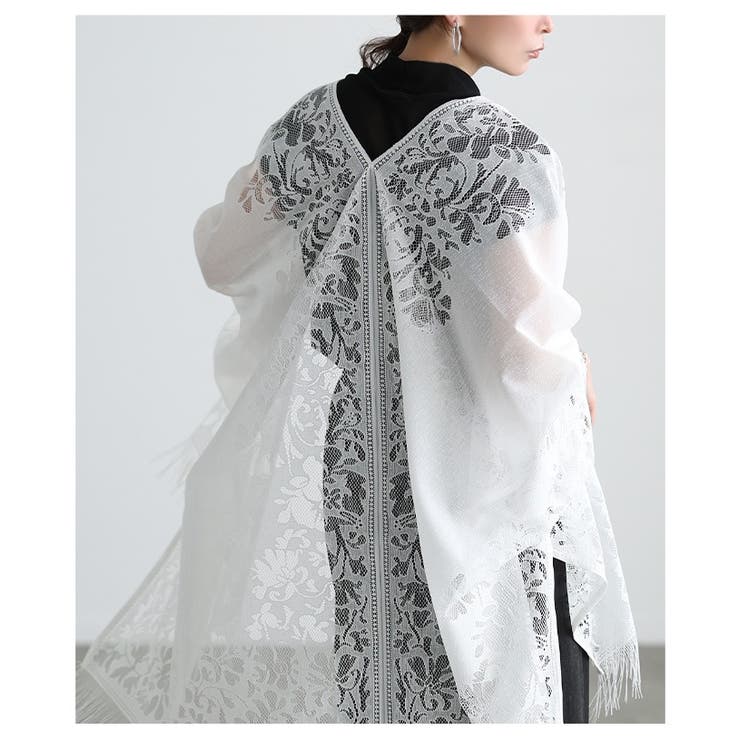 洗練度高まるショール風総レーストッパーカーディガン レディース ファッション | Sawa a la mode | 詳細画像10 
