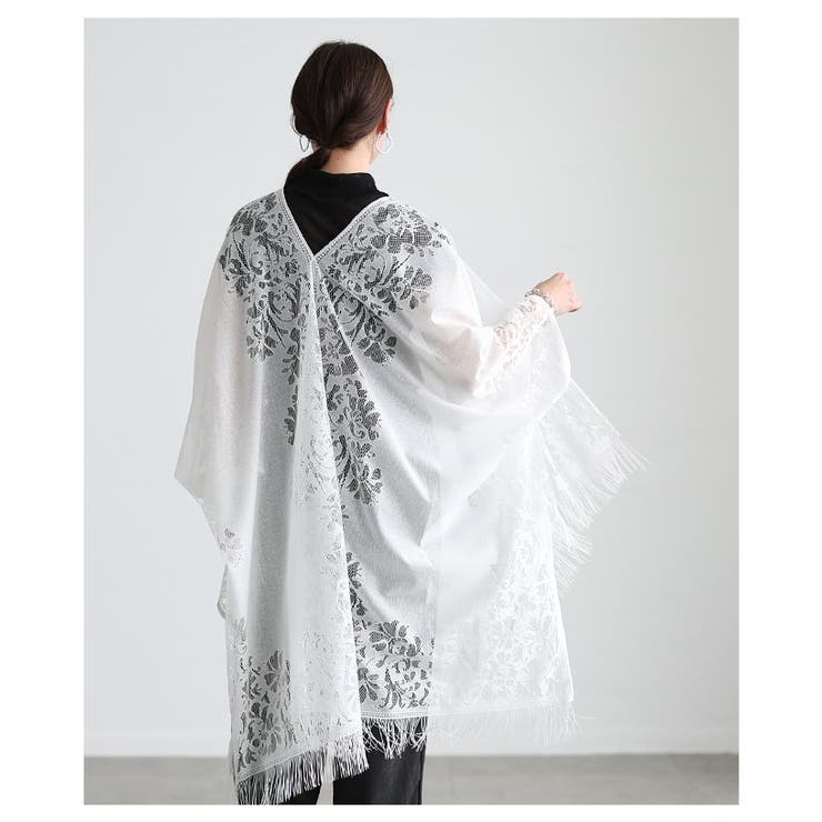 洗練度高まるショール風総レーストッパーカーディガン レディース ファッション | Sawa a la mode | 詳細画像12 
