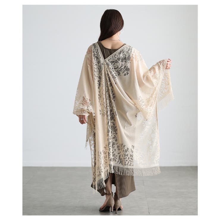 洗練度高まるショール風総レーストッパーカーディガン レディース ファッション | Sawa a la mode | 詳細画像17 