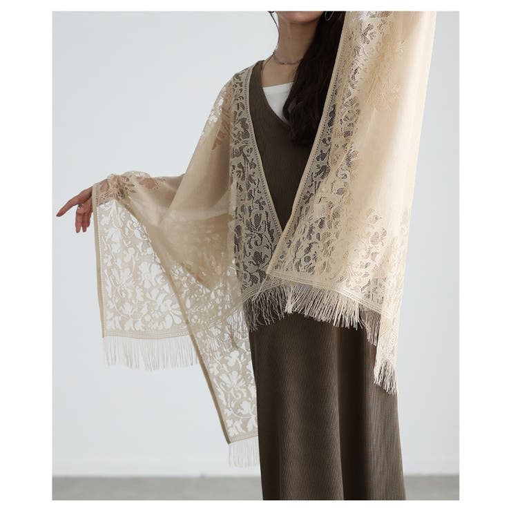 洗練度高まるショール風総レーストッパーカーディガン レディース ファッション | Sawa a la mode | 詳細画像20 