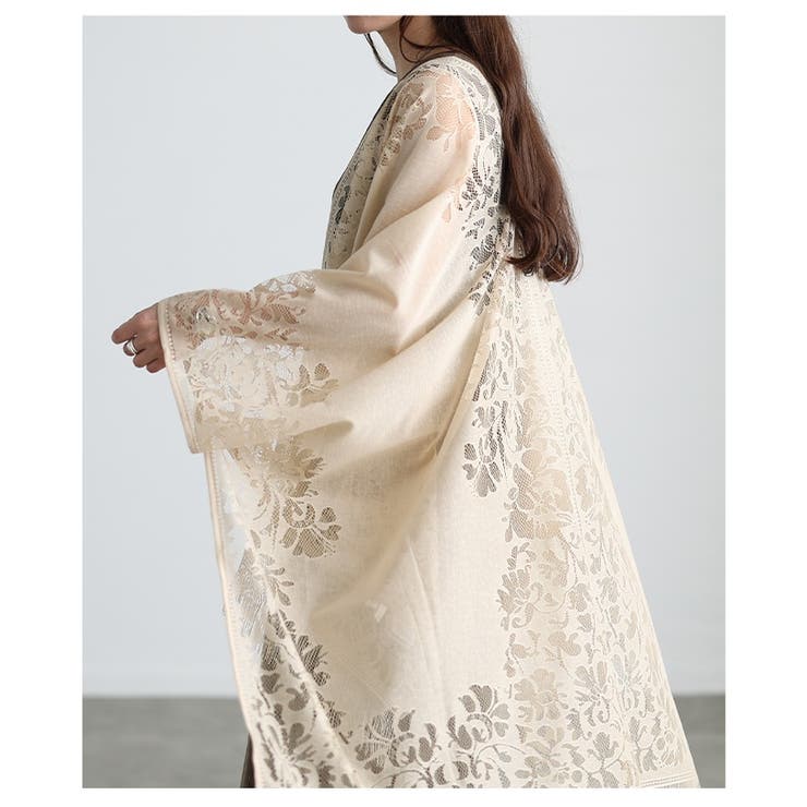 洗練度高まるショール風総レーストッパーカーディガン レディース ファッション | Sawa a la mode | 詳細画像21 