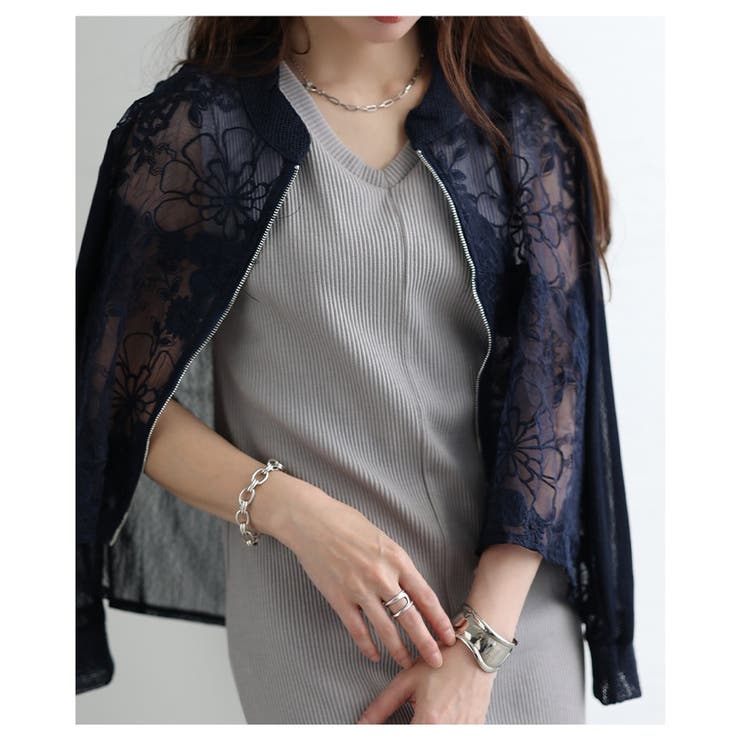 リッチに華やぐ花柄レース異素材シアーブルゾン レディース ファッション | Sawa a la mode | 詳細画像20 